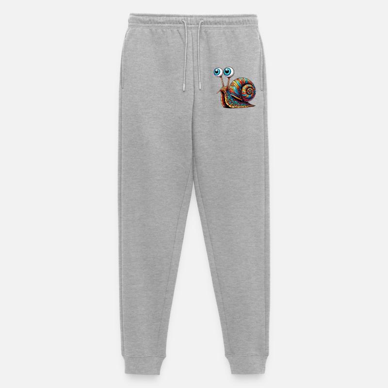 Schnecke - Männer Premium Bio Jogginghose - Grau meliert