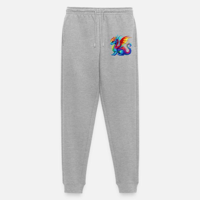 Drache - Männer Premium Bio Jogginghose - Grau meliert