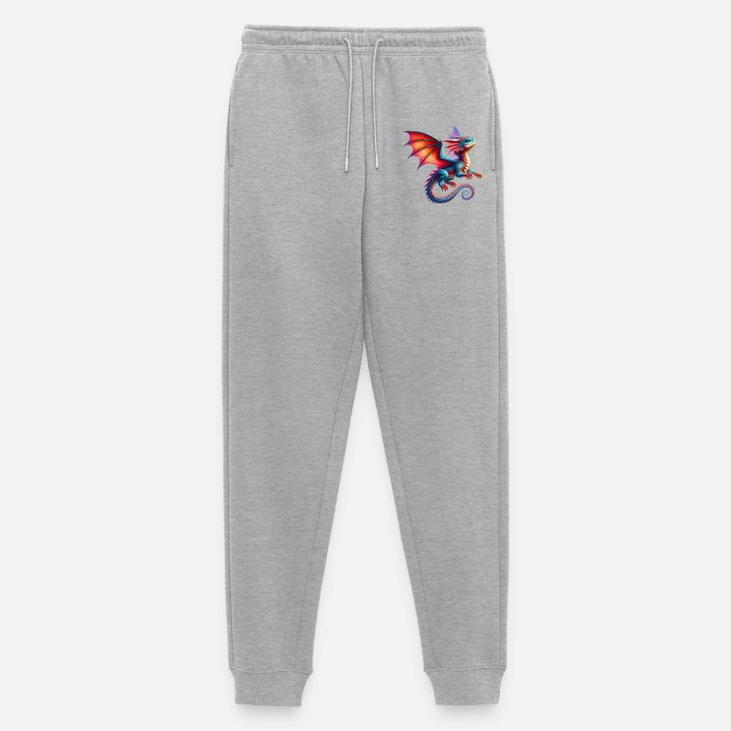 Drache - Männer Premium Bio Jogginghose - Grau meliert