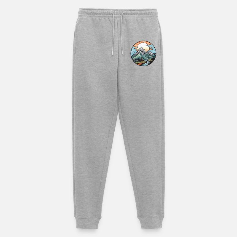 Berge Landschaft - Männer Premium Bio Jogginghose - Grau meliert