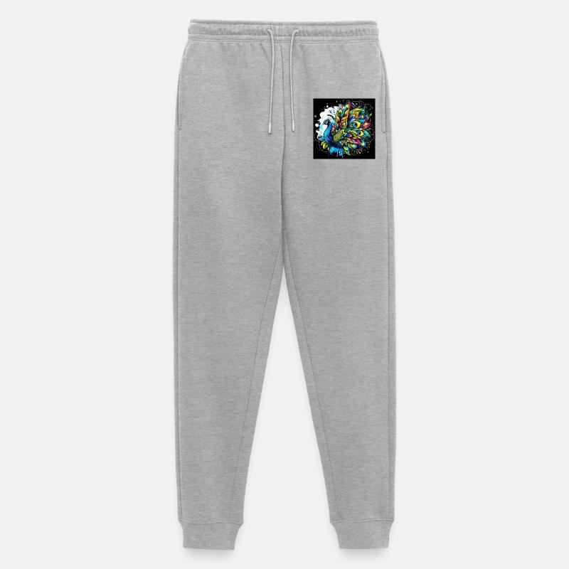 Pfau - Männer Premium Bio Jogginghose - Grau meliert
