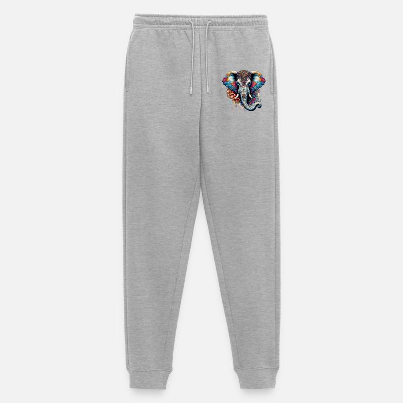 Elefant - Männer Premium Bio Jogginghose - Grau meliert