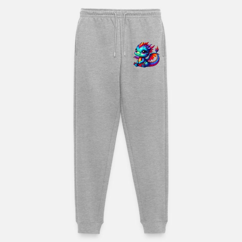 Drache - Männer Premium Bio Jogginghose - Grau meliert