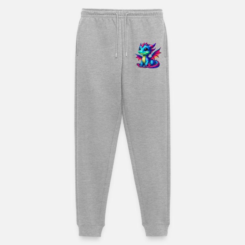 Drache - Männer Premium Bio Jogginghose - Grau meliert