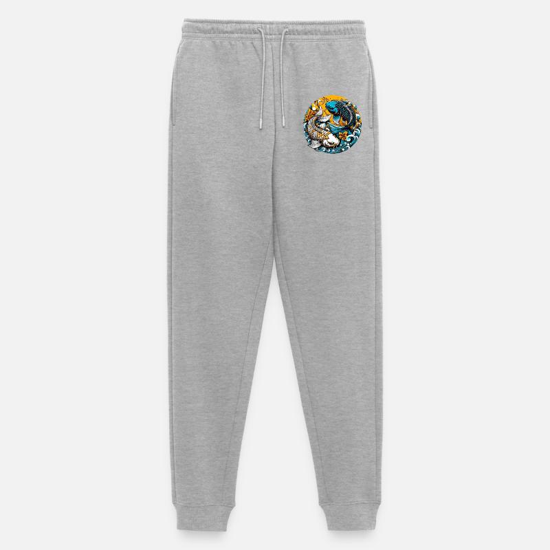 Koi-Karpfen - Männer Premium Bio Jogginghose - Grau meliert