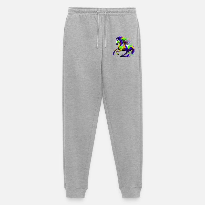 Pferd - Männer Premium Bio Jogginghose - Grau meliert