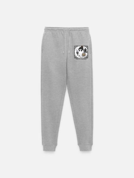 Spooky Ghost Vibes - Men's Premium Organic Joggers - heather grey