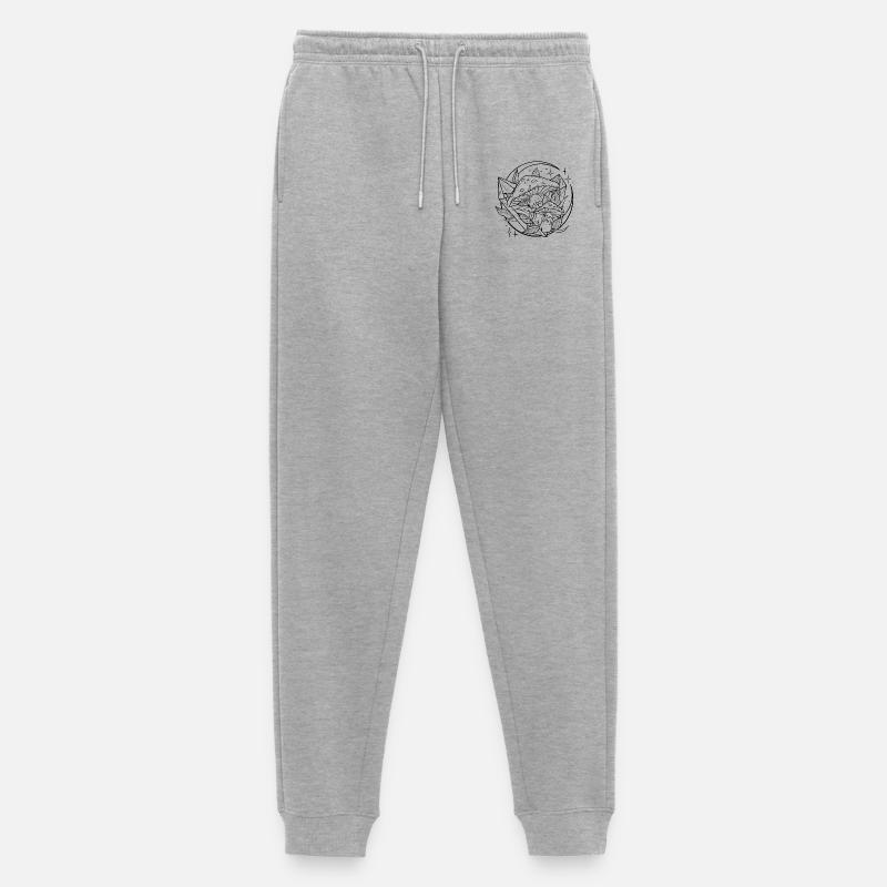Witchy Toadstool with Magic Crystal - Men's Premium Organic Joggers - heather grey