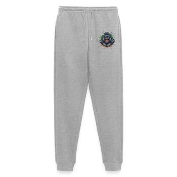 Conception de graffiti de Gorille Rieur - Pantalon de jogging Premium bio Homme - gris chiné - Devant - Thijin (182cm)