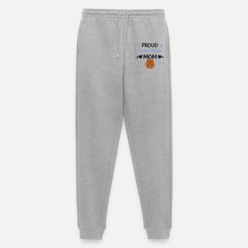 Stolze Chow Mutter, Chow-chow - Männer Premium Bio Jogginghose - Grau meliert