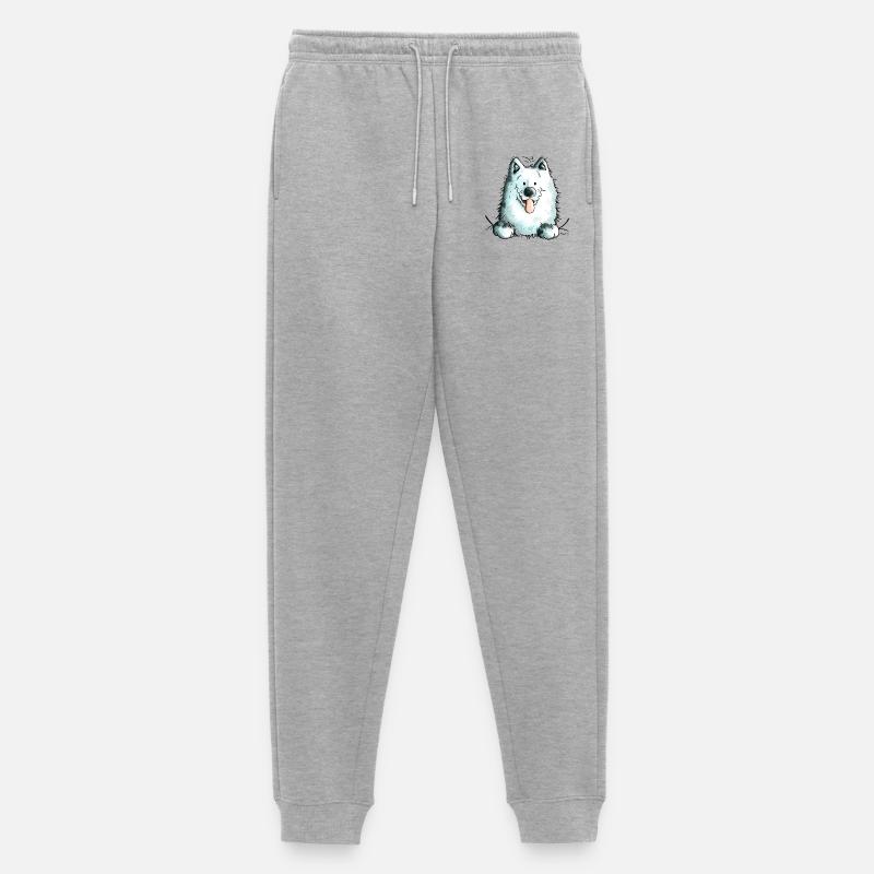 Neugieriger Samojede - Männer Premium Bio Jogginghose - Grau meliert