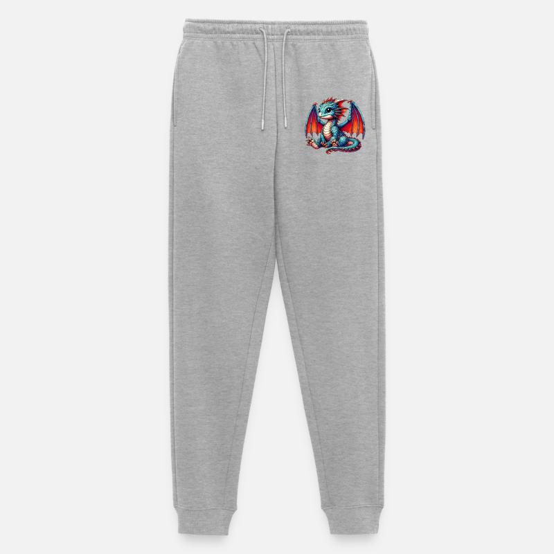 Drache - Männer Premium Bio Jogginghose - Grau meliert
