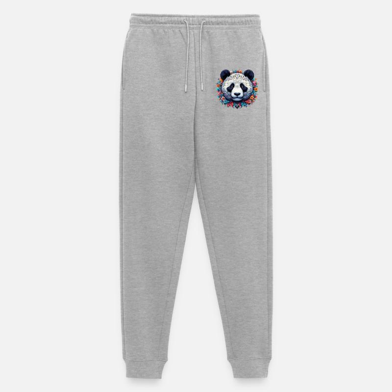 Panda - Männer Premium Bio Jogginghose - Grau meliert