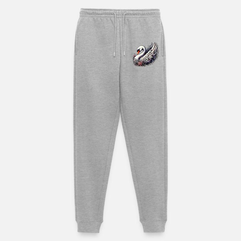 Schwan - Männer Premium Bio Jogginghose - Grau meliert