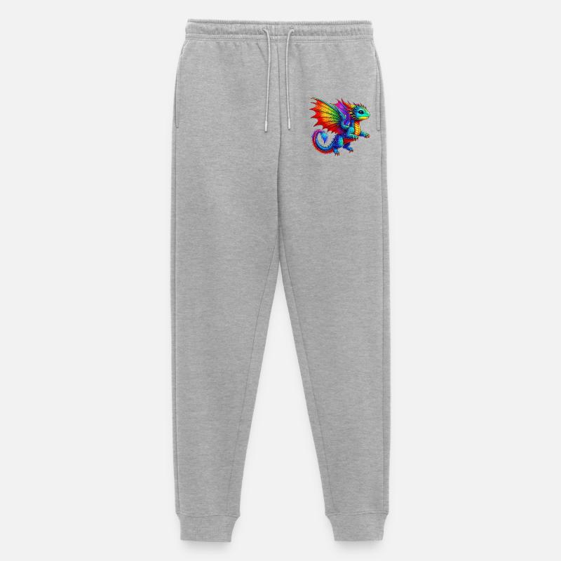 Drache - Männer Premium Bio Jogginghose - Grau meliert
