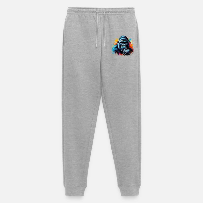 Gorilla - Männer Premium Bio Jogginghose - Grau meliert