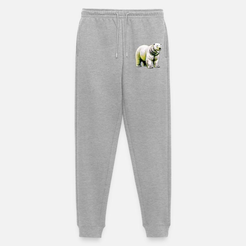 Weißer Eisbär - Männer Premium Bio Jogginghose - Grau meliert