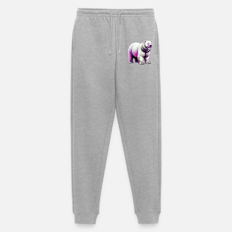 Weißer Eisbär - Männer Premium Bio Jogginghose - Grau meliert
