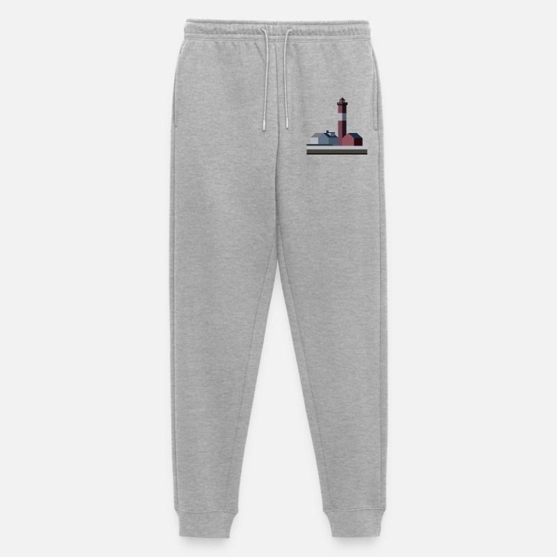 Stilisierter Seestern-Leuchtturm - Männer Premium Bio Jogginghose - Grau meliert