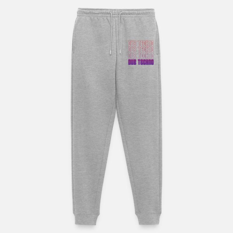 Dub Techno Neon Gradient Grid - Männer Premium Bio Jogginghose - Grau meliert