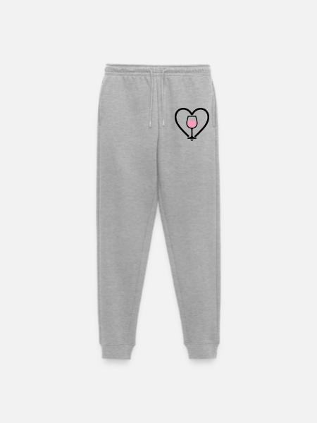Heart + Rosé Wine – Rosé Lover - Men's Premium Organic Joggers - heather grey