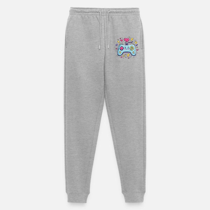 Kawaii Controller Herzfreude - Männer Premium Bio Jogginghose - Grau meliert