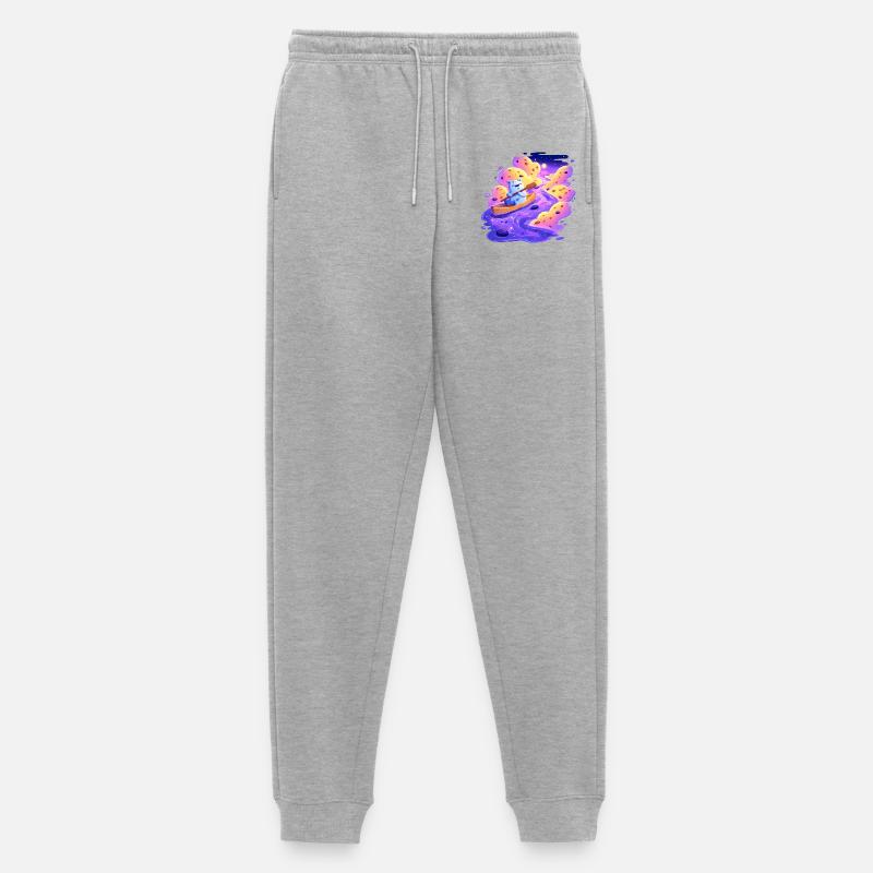 Panda Bootsfahrt im Lila Strudel - Männer Premium Bio Jogginghose - Grau meliert