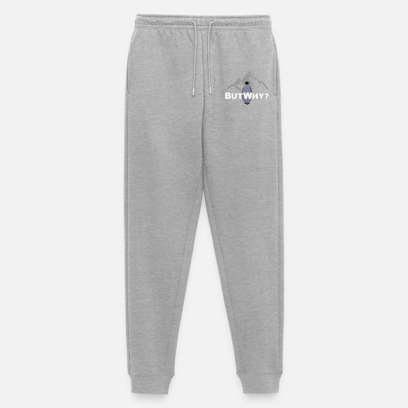 But Why? Pinguin Meme Motivation - Männer Premium Bio Jogginghose - Grau meliert