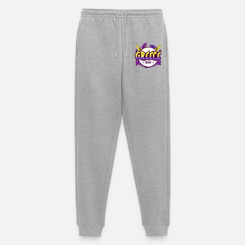 Greece Crew Bunt - Männer Premium Bio Jogginghose - Grau meliert