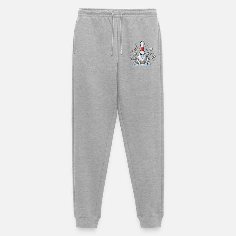 Exploding Bowling Pin Cartoon - Men's Premium Organic Joggers - heather grey