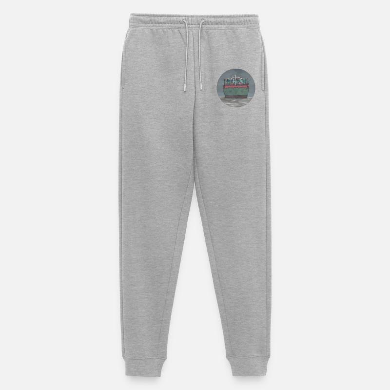 Containerschiff - Männer Premium Bio Jogginghose - Grau meliert