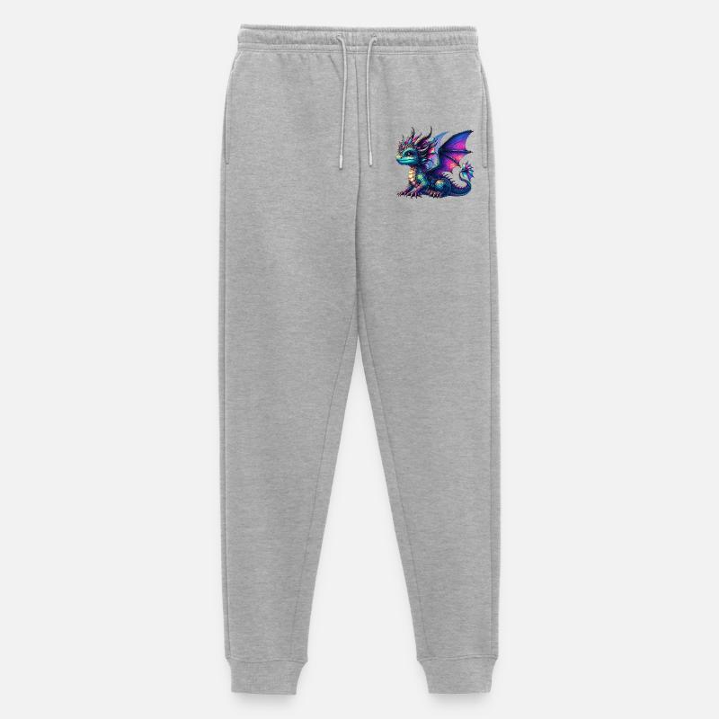 Drache - Männer Premium Bio Jogginghose - Grau meliert