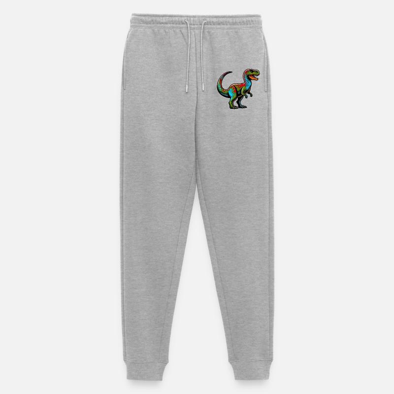 Dinosaurier - Männer Premium Bio Jogginghose - Grau meliert