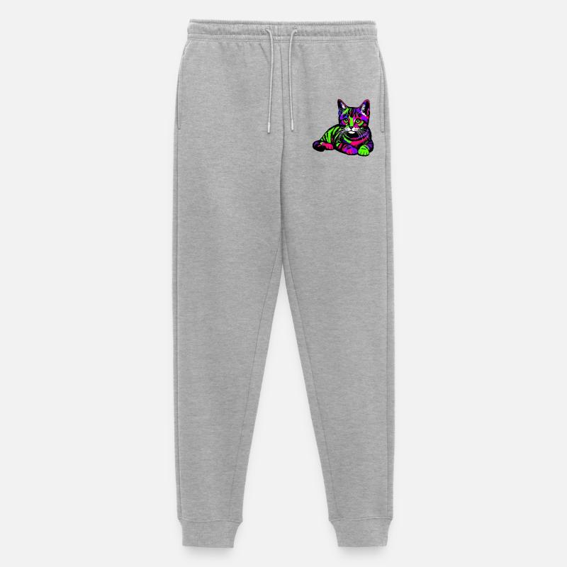 Katze - Männer Premium Bio Jogginghose - Grau meliert