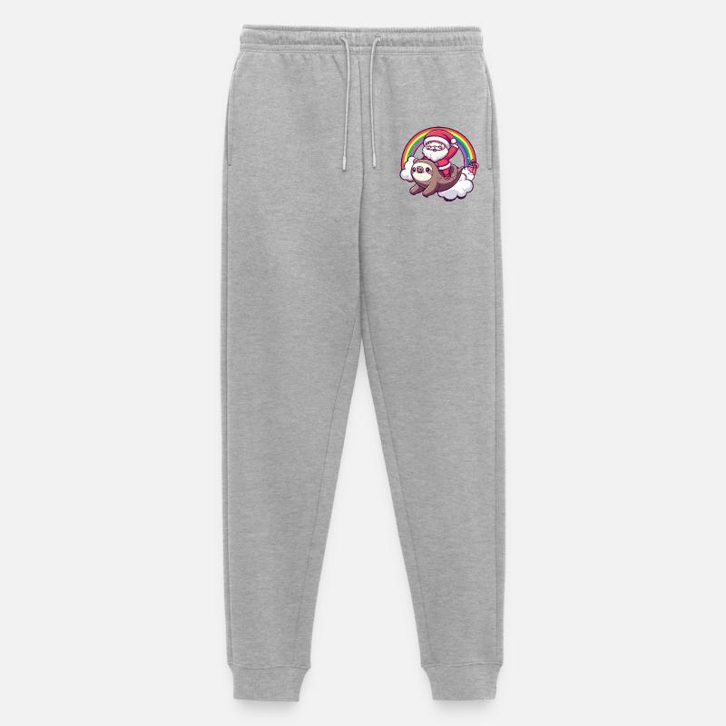Faultier Weihnachtsmann Weihnachten - Männer Premium Bio Jogginghose - Grau meliert