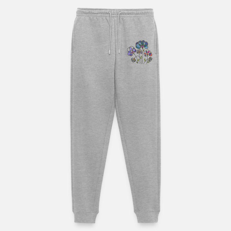 Blumen - Männer Premium Bio Jogginghose - Grau meliert