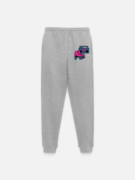 Roller Skates Boombox 80s Retro - Men's Premium Organic Joggers - heather grey