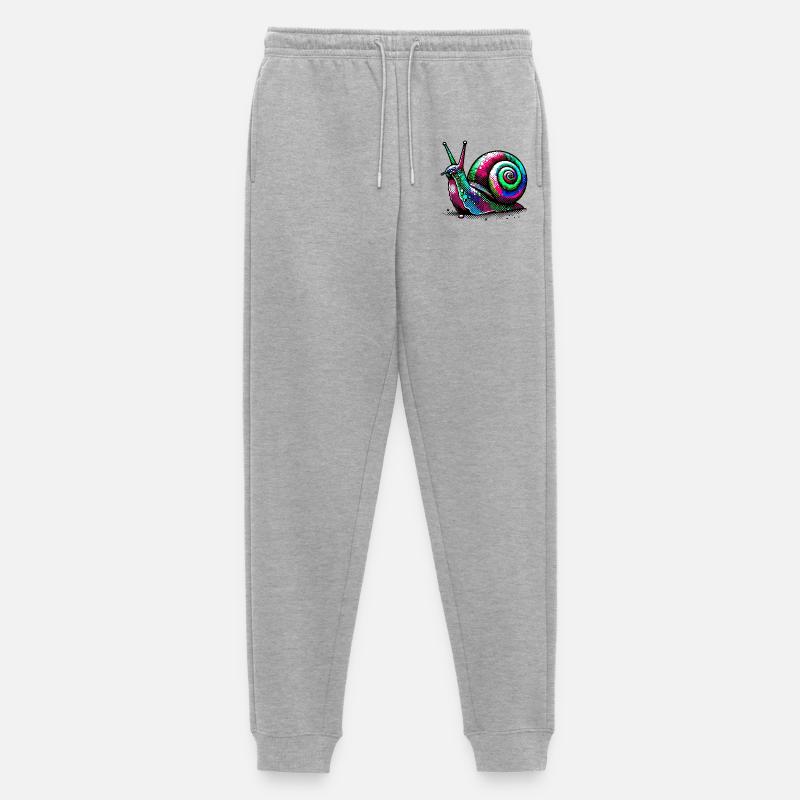 Schnecke - Männer Premium Bio Jogginghose - Grau meliert
