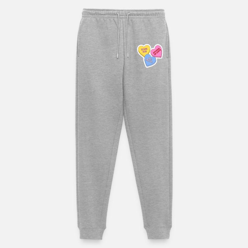 Candy-Hearts-Design - Männer Premium Bio Jogginghose - Grau meliert