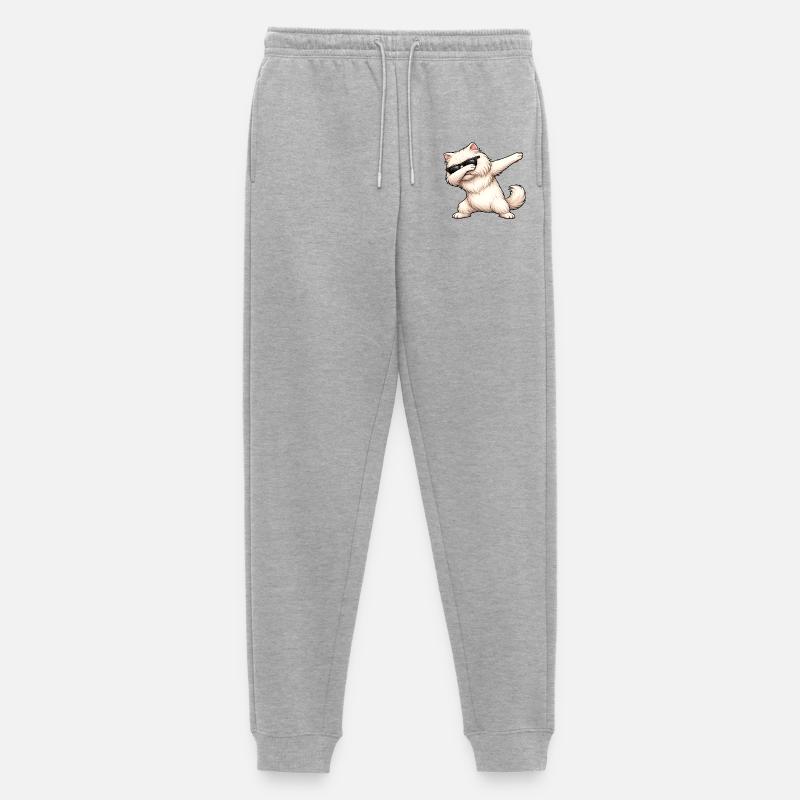 Dabbing Perserkatze - Männer Premium Bio Jogginghose - Grau meliert