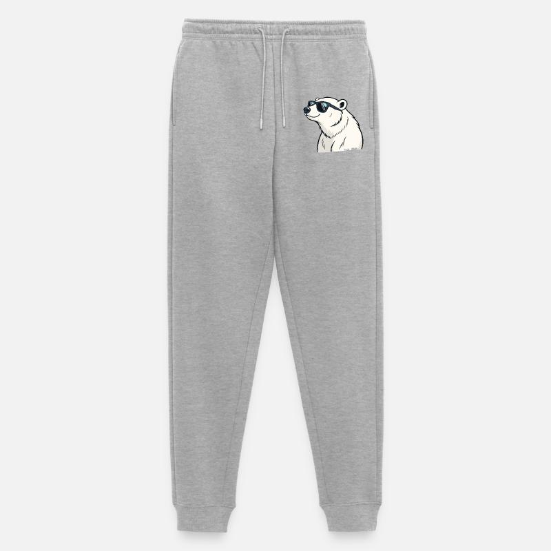 Cooler Eisbär mit Brille - Männer Premium Bio Jogginghose - Grau meliert