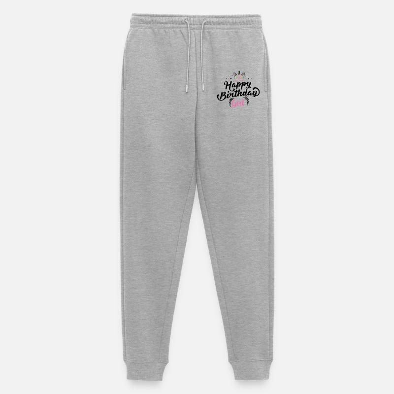 Blumenkrone Mädchen Typografie - Männer Premium Bio Jogginghose - Grau meliert