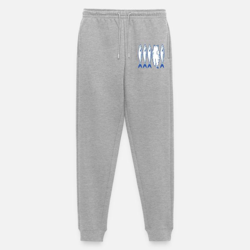 White Cat & Co. - Männer Premium Bio Jogginghose - Grau meliert