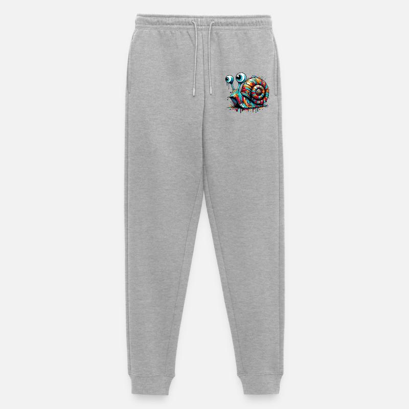 Schnecke - Männer Premium Bio Jogginghose - Grau meliert