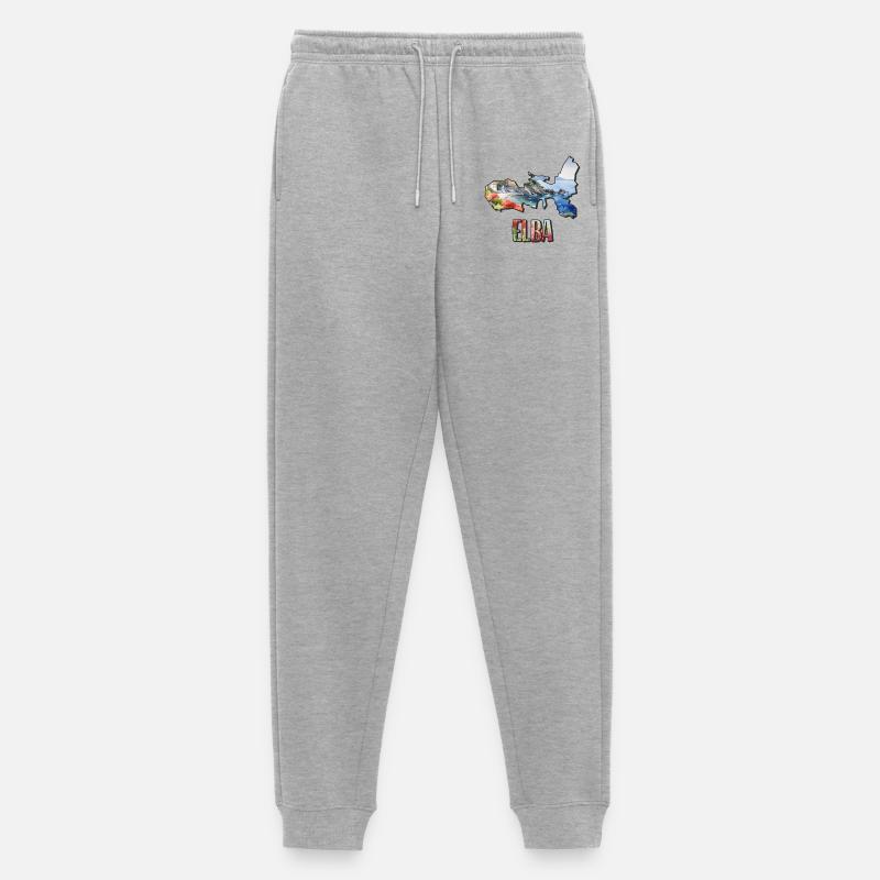 Mappa Acquerello Elba - Pantaloni da jogging ecologici premium da uomo - grigio melange