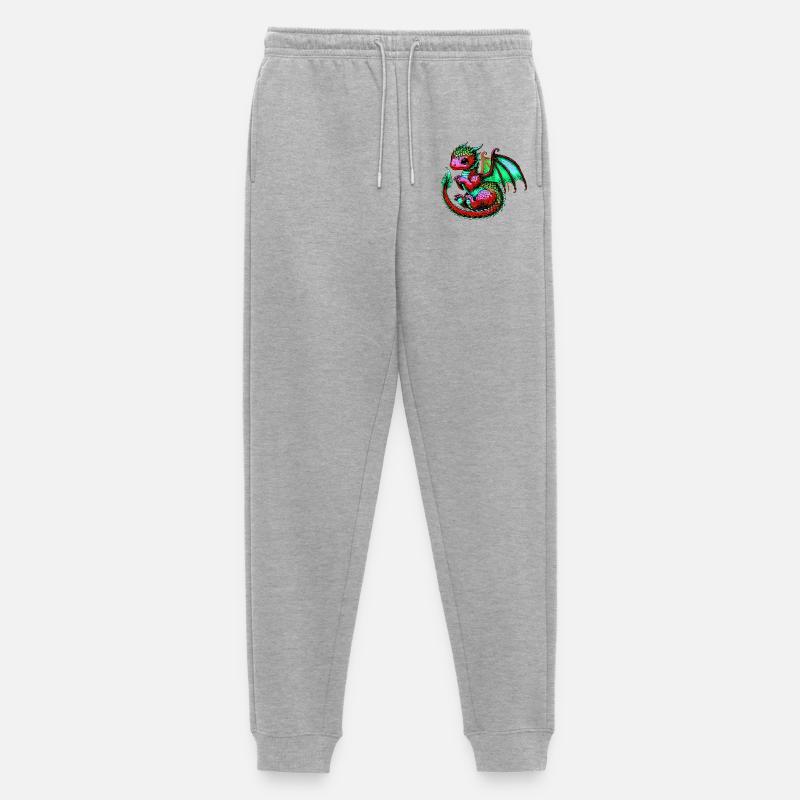 Drache - Männer Premium Bio Jogginghose - Grau meliert