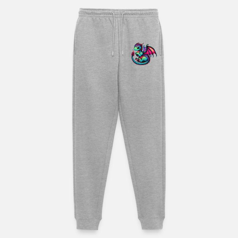 Drache - Männer Premium Bio Jogginghose - Grau meliert