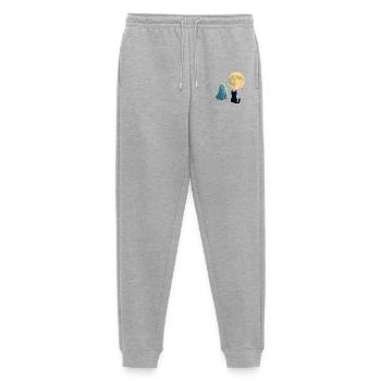 Night macro fantasy with moon and cat - Men's Premium Organic Joggers - heather grey - Front - Thijin (182cm)