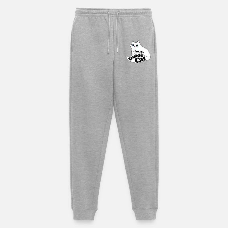 Inside Cat Cartoon Slogan Tee - Männer Premium Bio Jogginghose - Grau meliert