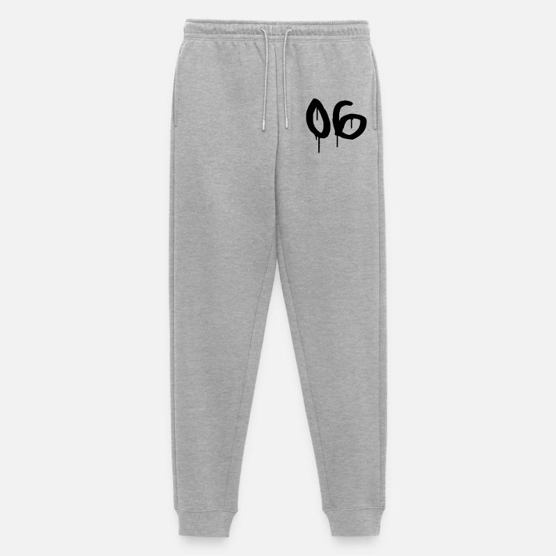 Nummer 06 Urbaner Graffiti-Stil - Männer Premium Bio Jogginghose - Grau meliert